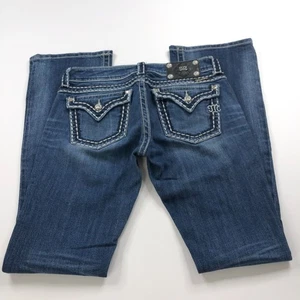 Miss Me Boot 27 (Fits 30W 33L) Low Rise Denim Blue Jeans - Picture 1 of 11