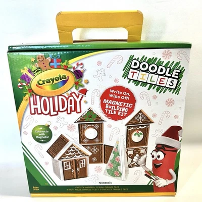 NEW Crayola Doodle Tiles Gingerbread House Magnetic Kids Building Kit 24 pc - Image 1 of 4