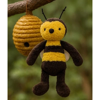 Bicho de pelúcia raro aposentado Jellycat Buzzy Bumble Bee pequeno 7,5" - Imagem 1 de 4
