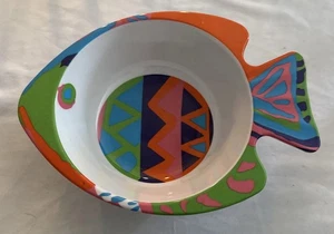 Melamine Colorful Fish Shaped Bowl Vintage Retro - Picture 1 of 4