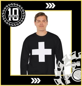 Herren The "Mark+" schwarz & weiß minimalistisches Sweatshirt mit Rundhalsausschnitt Größen Medium bis 2XL - Bild 1 von 21