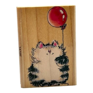 1999 Penny Black Celebrating Rubber Stamp 1472E Kitty Cat with Balloon NEW - Picture 1 of 5