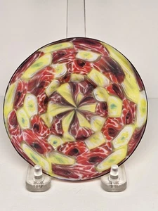 Vintage Italian Venetian Blown Glass Millefiori Demi Saucer/ Small Dish 4 3/8" - Picture 1 of 10