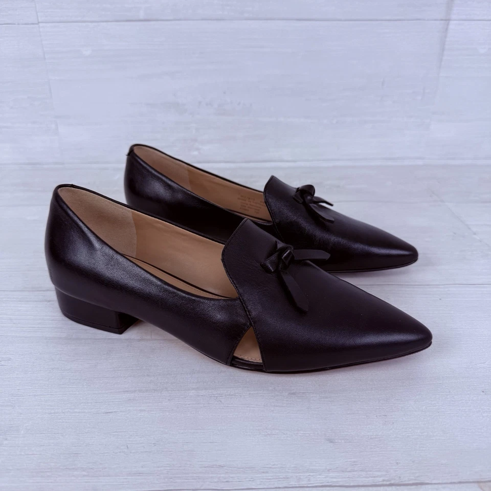 Cole Haan Black Leather Shoes Loafer Size 6B Viola Skimmer Slip On Pointed Toes - Image 1 of 4