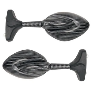 Universal Snowmobile Carbon Fiber Look Mirror Set Arctic Cat Polaris Ski-Doo - Picture 1 of 1