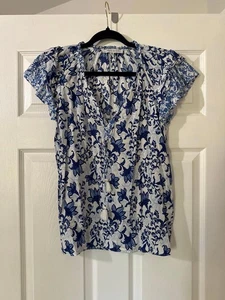 Rose & Olive Women’s Blue & White Top Size Medium - Picture 1 of 7