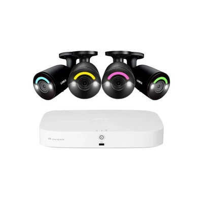 Lorex 4K 16 Camera Capable (8 Wired + 8 Wi-Fi) 2TB Wired NVR System (4 Cameras) - Image 1 of 4