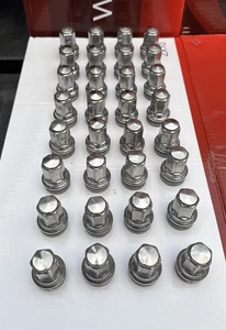 WHEELS LUG NUTS 14X1.5 SET 32 FORD F-250 F-350 2008-2025 OEM GENUINE STAINLESS - Picture 1 of 7