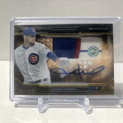 2015 Topps Strata Jason Hammel Patch Auto Chicago Cubs /25 - Image 1 of 2