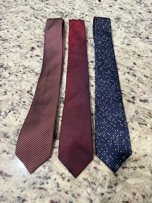Lanvin Slim Skinny Neckties made in Italy Lot Of 3 - Image 1 of 3