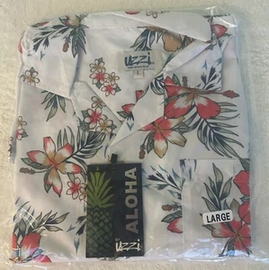 ALOHA by UZZI Men's Hawaiian Large,White button up, collared shirt- NEW - Picture 1 of 6