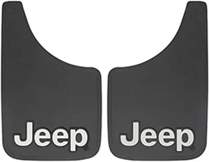 Pair of Jeep Logo Easy Fit Mud Splash Guard Flap 9x15" Set of 2 Universal - Picture 1 of 3