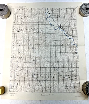 Vintage 1938 Topographic Map - Clay City, Kansas - 19.75" x 16.5" - Image 1 of 4