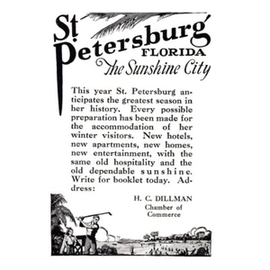 1925 St Petersburg, Florida: Sunshine City Vintage Print Ad - Bild 1 von 1