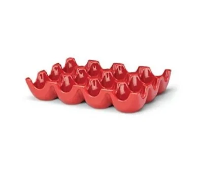 12 Cup Ceramic Egg Holder Porcelain Egg Tray Kitchen Restaurant Fridge Storage - Image 1 of 2