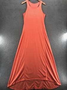 Eddie Bauer Dress Womens Small Coral Maxi Tank Tee Flared Racerback Stretch Knit - Picture 1 of 9