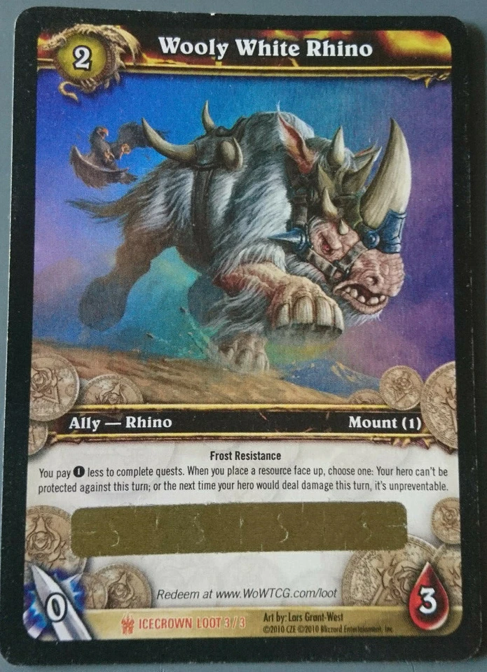 WoW Loot Card - Weißes Wollrhinozeros / Wooly white Rhino - Bild 1 von 1