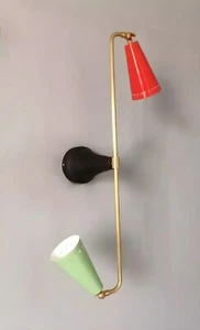 APLIQUE DE PARED MODERNO DE MEDIADOS DE SIGLO LÁMPARA DE PARED DE LATÓN SPUTNIK DE COLECCIÓN - Imagen 1 de 10