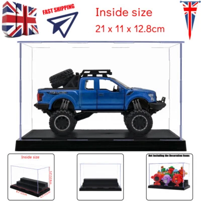 UK 22cm L Acrylic Display Box Perspex Case Plastic Base 3Steps Dustproof Figure