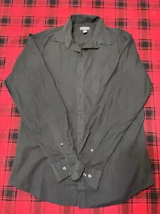 #42 black with white strip long sleeves button up t-shirt-s-van Heusen-men’s - Picture 1 of 1