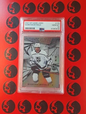 2021-22 Quinton Byfield SP Game Used PSA 10 True Rookie /55 # 170 Upper Deck RC  - Image 1 of 2