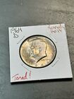 1964-D Kennedy Half Dollar 90% Silver Nice Color Toned Toning Coin (Raw10622)