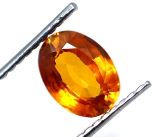 Piedra preciosa suelta de corte ovalado naranja zafiro natural de Ceilán de 4,65 quilates certificada AGL - Imagen 1 de 7