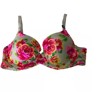 VICTORIA'S SECRET LINED DEMI FLORAL BRA 34B NEW WITH TAG - Picture 1 of 6