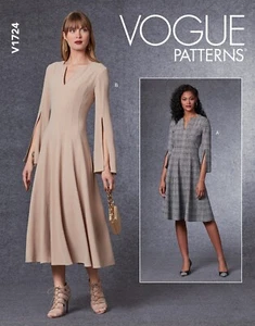 VOGUE SEWING PATTERN 1724 MISSES 16-24 DRESS W/ PRINCESS SEAMS & LENGTH OPTIONS - Picture 1 of 8