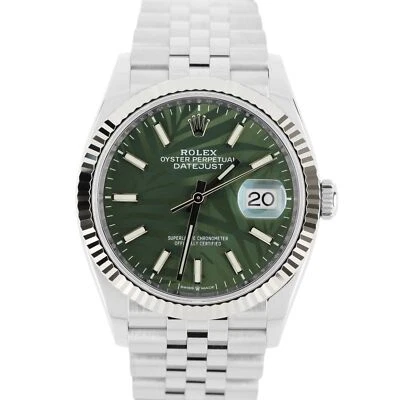 Reloj Rolex DateJust 36 MOTIVO PALMA VERDE Acero Inoxidable Acanalado JUBILEO 126234 Foto 1 de 4