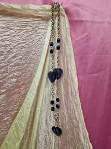 Collana Cuori Viola  lung. cm. 47 Anni '90 vintage (V3) ^ - Imagen 1 de 8