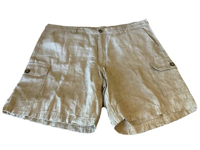 TASSO ELBA MAN CARGO SHORTS,COTTON/LINEN BLEND SLASH POCKETS,SZ. 40,BEIGE COLOR - Image 1 of 4