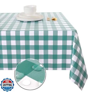Obstal 100 % wasserdichte PVC-Tischdecke, ölfestes auslaufsicheres Vinyl Rechteck - Bild 1 von 5