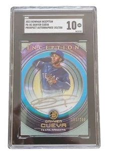 Danyer Cueva 2022 Bowman Inception SGC 10 GM Prospect Auto 153/250 Baseball Card - Picture 1 of 10
