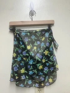 Vintage Sarong Coverup Catalina Mesh Floral Print Tie Swim Pool Skirt one size - Picture 1 of 4