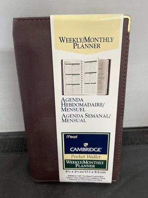 Mead Cambridge Weekly/Monthly, Pocket Wallet- #64022- 6 3/4 x 3 3/4-Brown - Image 1 of 4