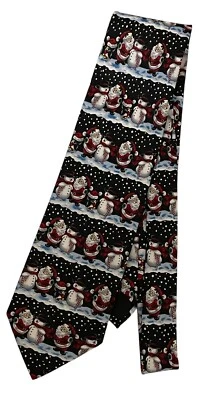Corbata de Navidad Papá Noel muñeco de nieve pingüino nueva 57" roja, azul marino, blanca 3-3/4" Foto 1 de 4