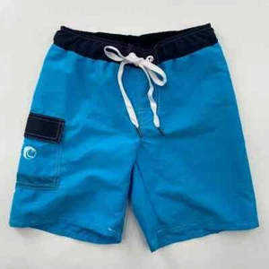 NoNetz Boy's Wave Swim Shorts Trunk Turq/Blue Anti-Chafe Liner sz S/6 UPF 50+ - Picture 1 of 4