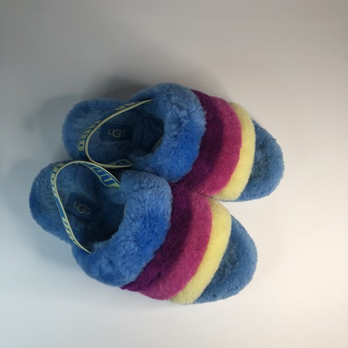 Nuovo con scatola UGG Yeah Slides pelle di pecora donna taglia 5 blu multi