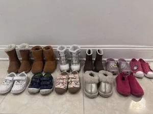 Lot Of 11 Pairs Of Toddler Boots Shoes Sneakers Size 6-9 Crocks Totes Cat&Jack - Picture 1 of 20