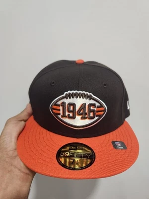 Chapéu ajustável Cleveland Browns New Era 59FIFTY 1946 edição marrom tamanho 7 1/8 - Imagem 1 de 4