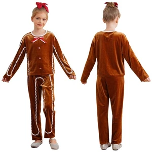 Kids Girls Outfit Shirt Set Top Costume Themed Sleepwear Homewear Holiday Party - Picture 1 of 17