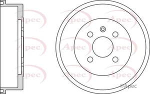 2 X NUEVO TAMBOR DE FRENO EJE TRASERO APEC TAMBOR DE FRENO GENUINO CALIDAD OE DRM9525 - Imagen 1 de 4