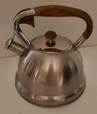 La Sera Stainless Steel Teapot Kettle Wooden Handle & Knob-Classic Modern Design - Изображение 1 из 4