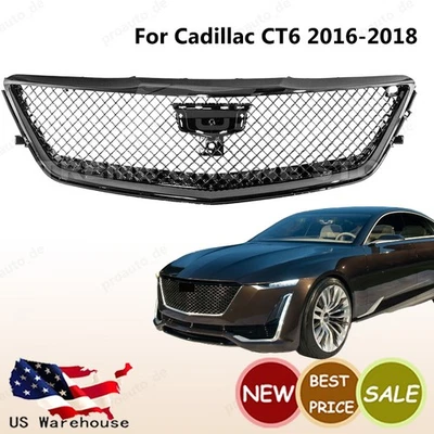 For Cadillac CT6 2016  2017 2018 Front Bumper Upper Grille Blackwing Style Black Foto 1 de 4