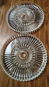 VTG. Indiana Glass or Kromex Round 5-Part Divided ROUND 11.75" Relish Dishes - Picture 1 of 4