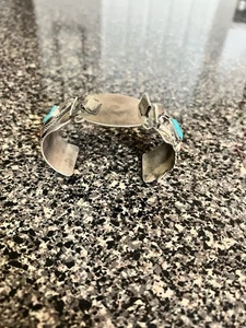 Sterling Silver and Turquoise Watch Bracelet + - Picture 1 of 12