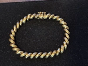 14K Solid Yellow Gold Vintage San Marco Bracelet 14g - Picture 1 of 10