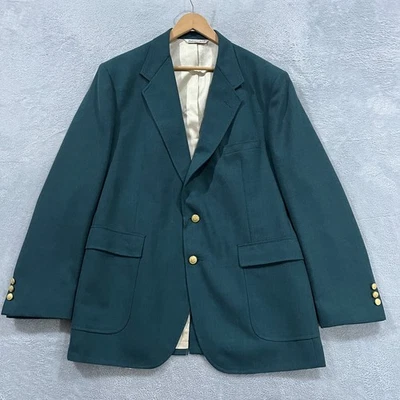 Blazer Stafford De Colección Para Hombres 46L Verde Mezcla Lana Worsted Botón Dorado EE. UU. 90s Foto 1 de 4