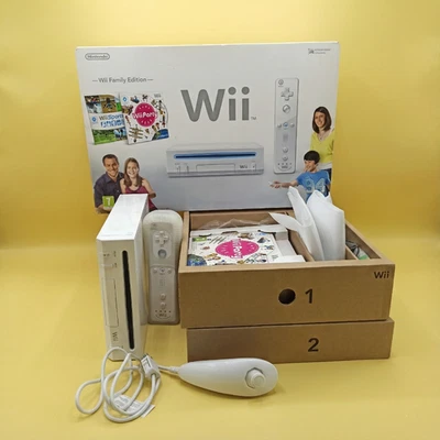 Nintendo Wii Family Edition COMPLETA Box Giochi Wii Sport Wii Party RVL-101 ITA - Immagine 1 di 4